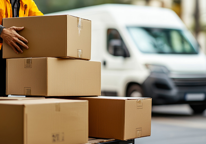 UK Courier Services - Loading Boxes - East Midlands